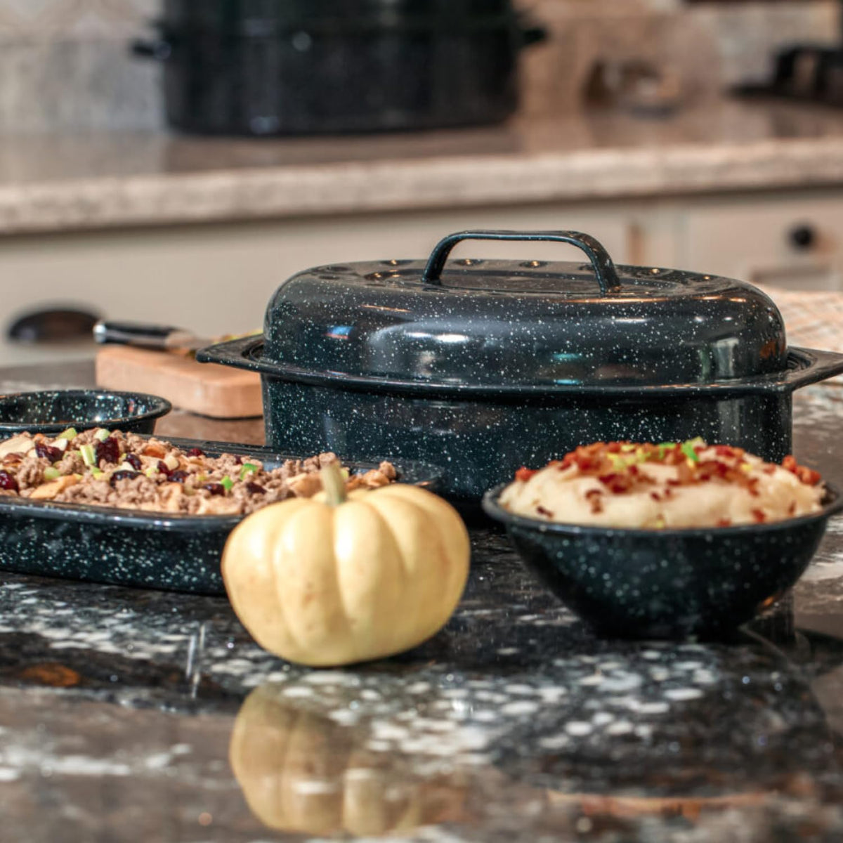 Dishwasher-safe roaster simplifies cleanup after family meals