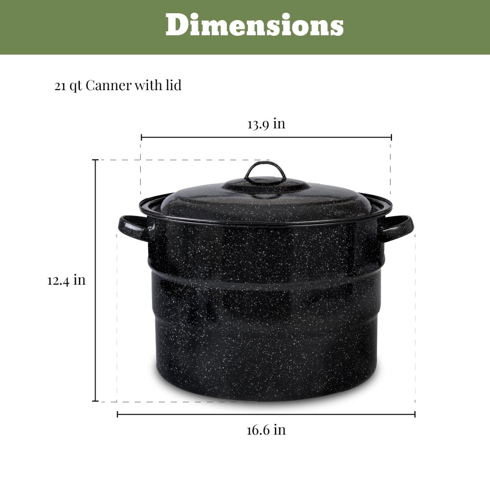 Granite Ware 7-jar capacity rack supports efficient batch canning.