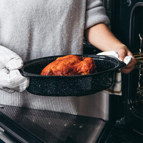 Lid doubles as a second roaster for extra cooking flexibility