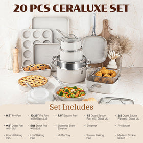Granitestone 10.25-inch skillet with lid supports even heat and versatile sautéing.