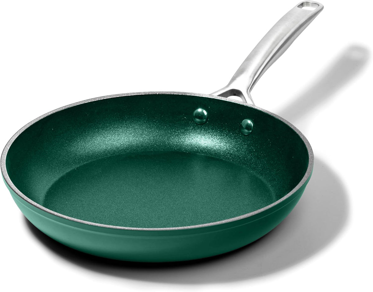 Granitestone 10-inch emerald green frying pan for easy cooking and food release