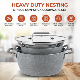 Granitestone 5-quart stockpot with lid suitable for family meals.