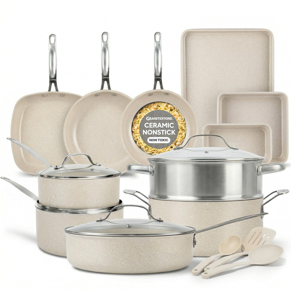 Granitestone Ceraluxe 20pc Cookware Set for everyday meals