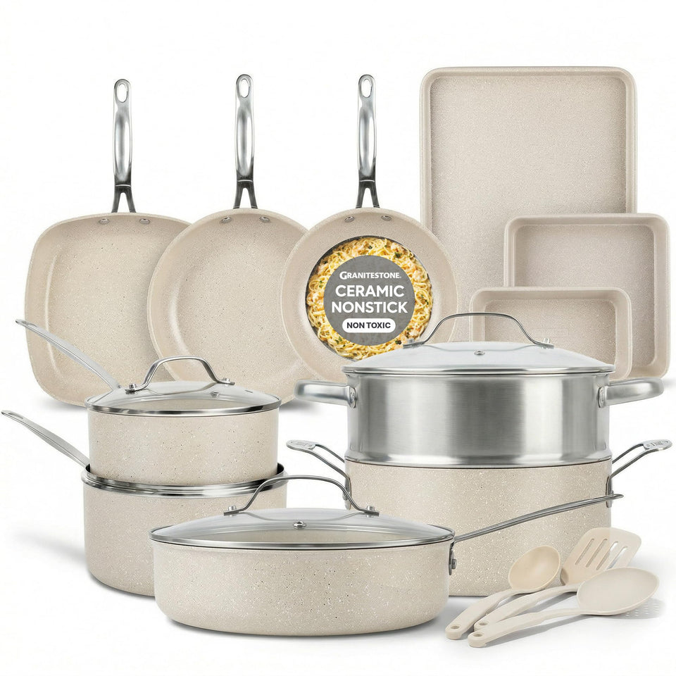 Granitestone Ceraluxe 20pc Cookware Set for everyday meals