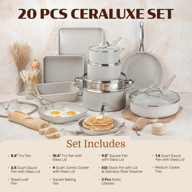 Granitestone Ceraluxe ceramic nonstick coating for easy release and cleanup