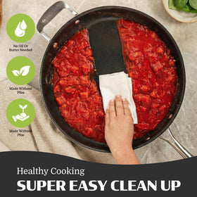 Granitestone Ceraluxe 14-inch frying pan dishwasher-safe exterior and interior care