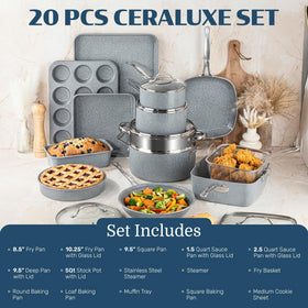 Granitestone Ceraluxe 10.25-inch skillet with lid for quick weeknight meals