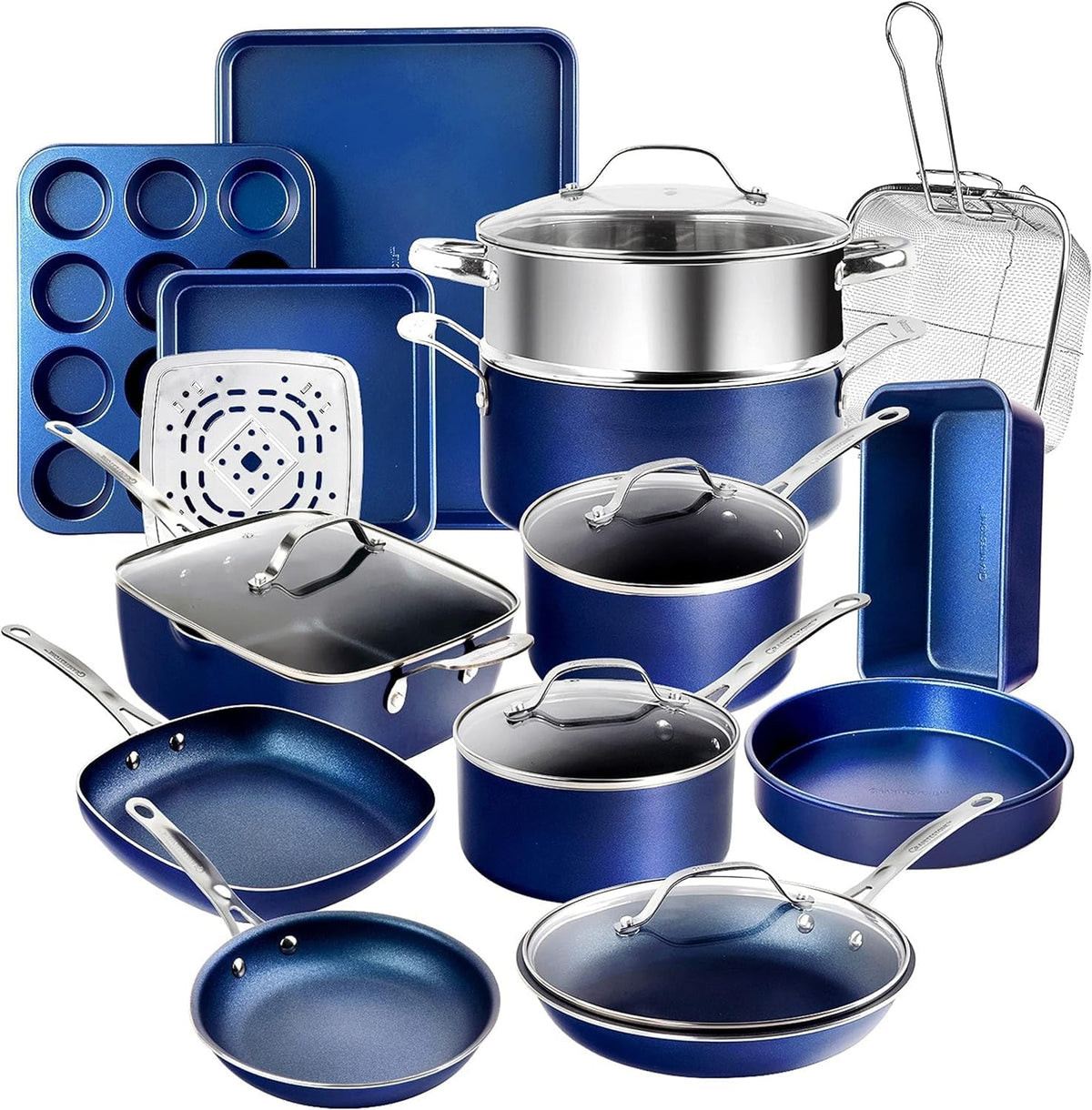 Granitestone Ceraluxe 20pc set front view for modern kitchen convenience