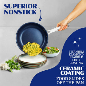 Granitestone Ceraluxe deep square casserole with lid in kitchen
