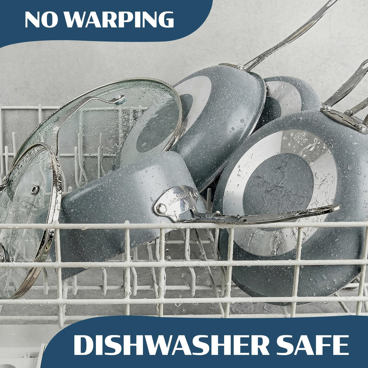 Granitestone Ceraluxe easy cleanup after use in the dishwasher.