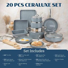 Granitestone Ceraluxe nonstick coating close up for effortless food release.