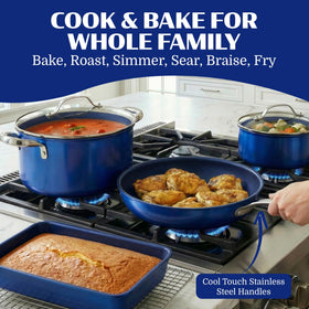 Granitestone Ceraluxe square baking pan in oven-ready setup