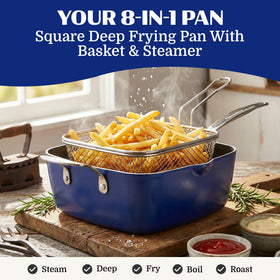 Granitestone Ceraluxe steamer rack in use on stovetop