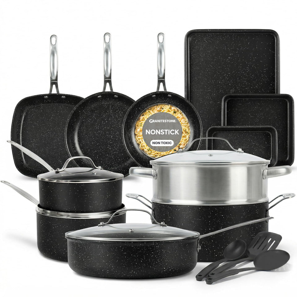 Granitestone 8.5-inch frying pan with nonstick surface for easy release.