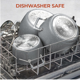 Granitestone stay cool handles and dishwasher safe design for easy cleanup.
