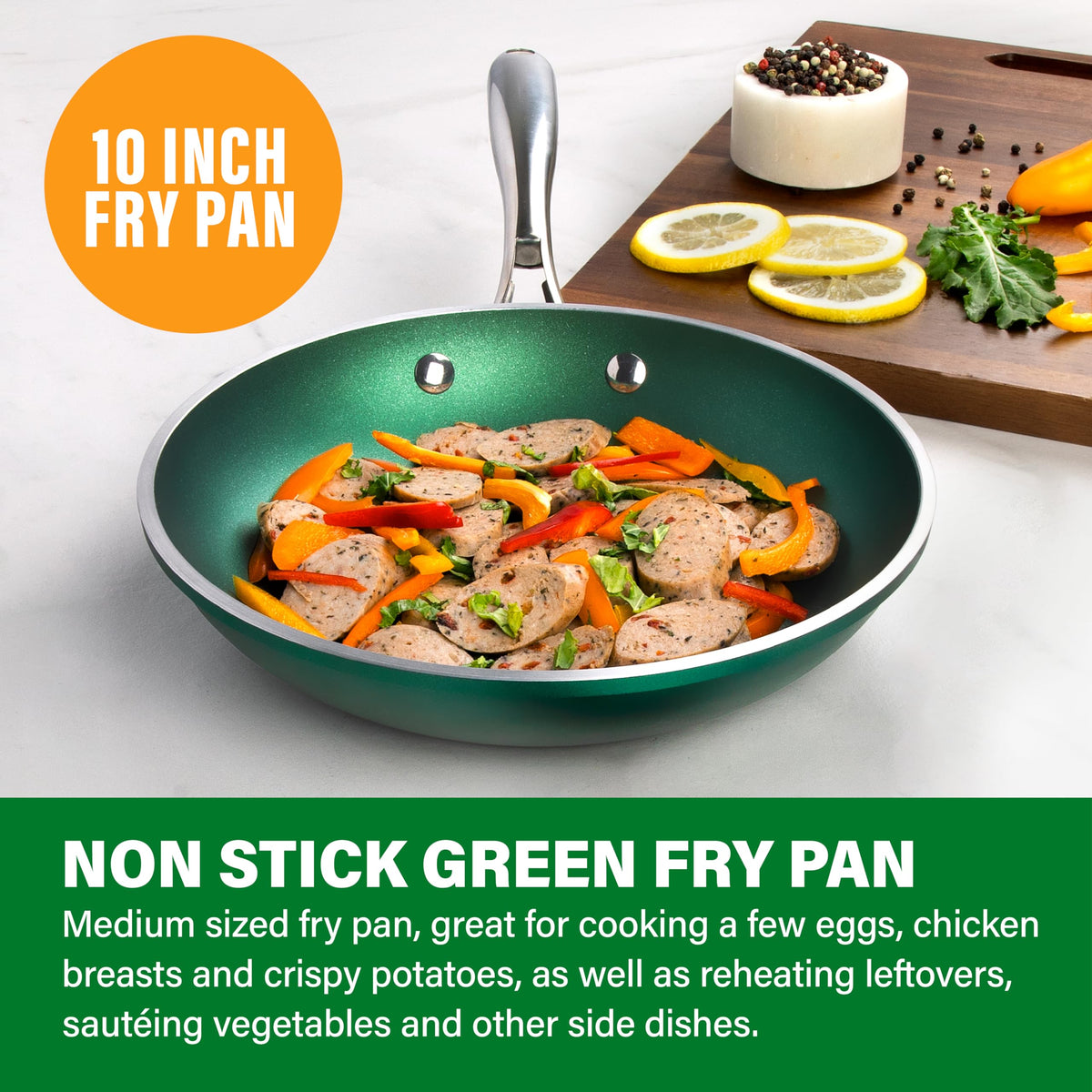 Granitestone nonstick outer coating enables easy food release with minimal oil