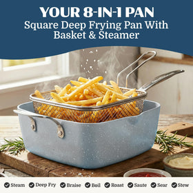 Granitestone square shallow pan for stovetop sauces and sides