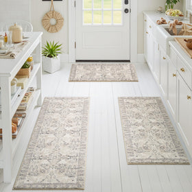 GRANNY SAYS Boho kitchen rug 20x32 in front of sink offers anti-fatigue comfort.