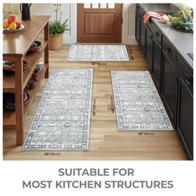 GRANNY SAYS boho kitchen rug set 3 front view 20x48 anti-fatigue comfort