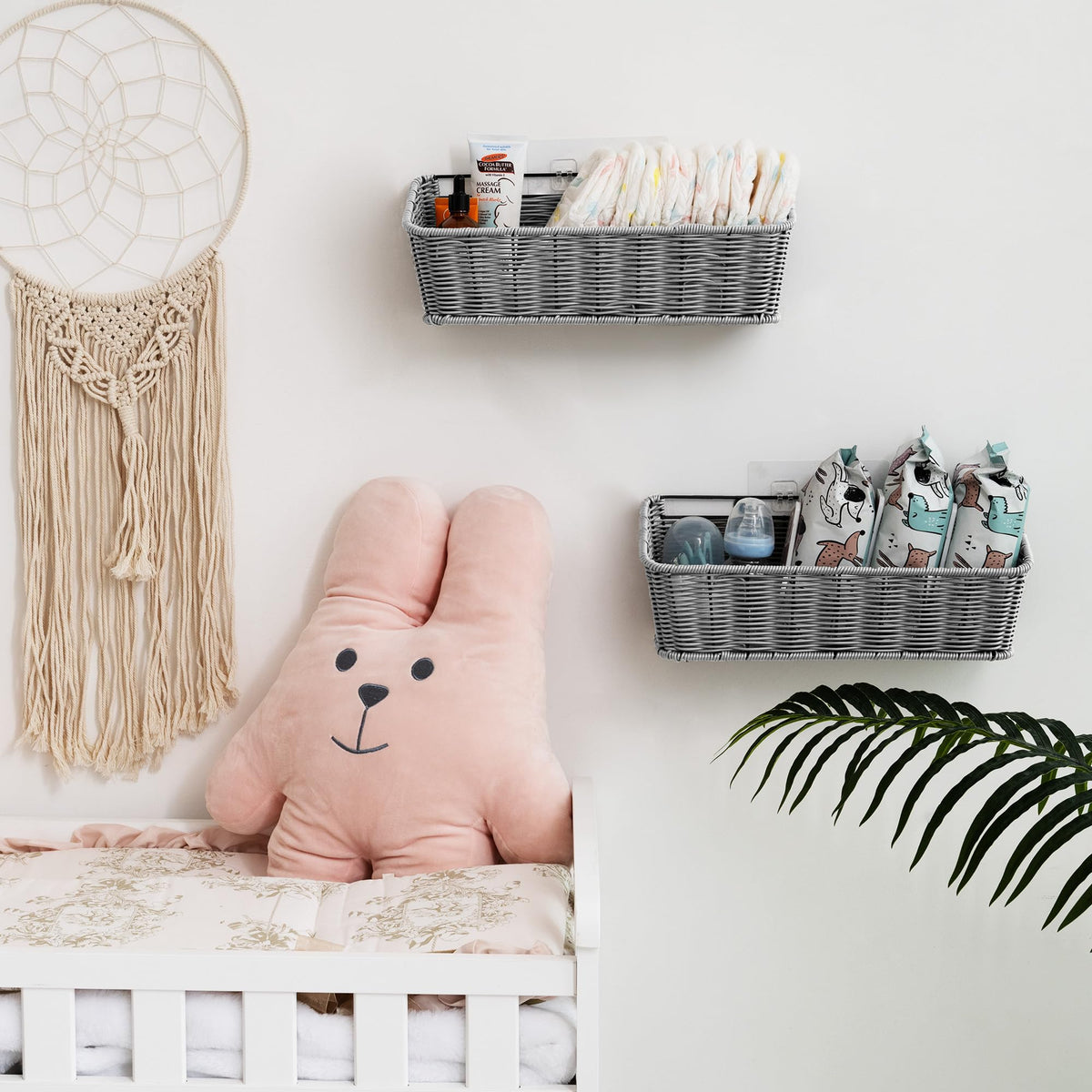 GRANNY SAYS wicker hanging basket 2-pack keeps storage organized.