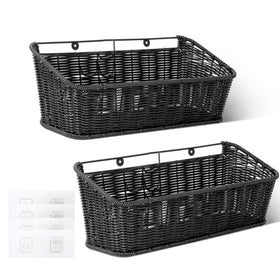GRANNY SAYS wicker hanging basket in kitchen for organized fruit and snacks.