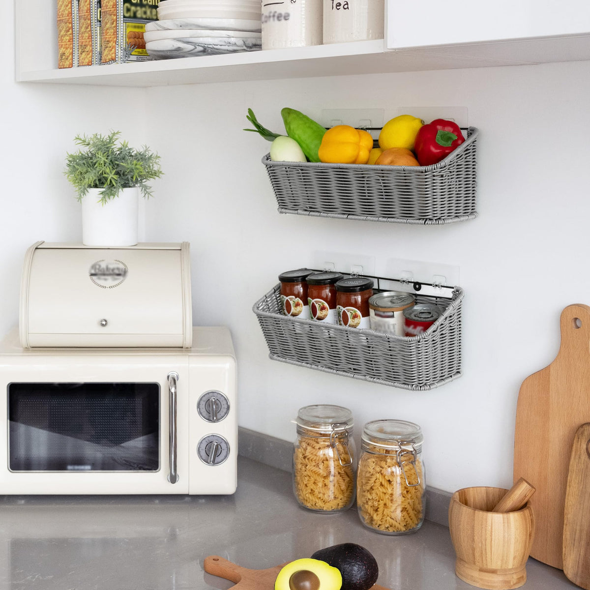GRANNY SAYS wicker hanging basket durable metal frame for long-lasting use.
