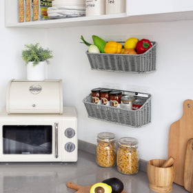 GRANNY SAYS wicker hanging basket durable metal frame for long-lasting use.