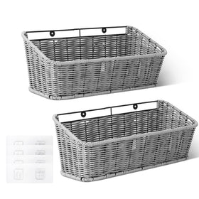 GRANNY SAYS wicker hanging basket wall-mount view inside keeps pantry organized.