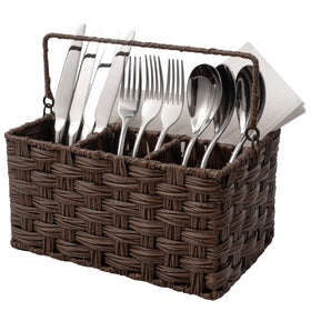 GRANNY SAYS wicker utensil holder front view for organized countertops