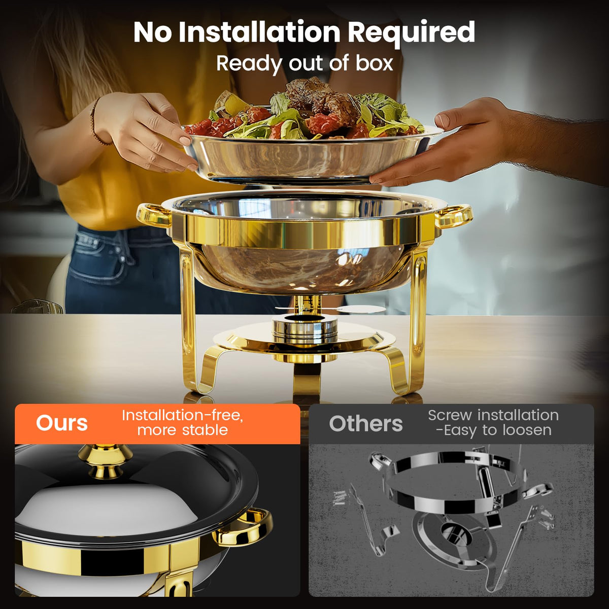 Granvell built-in MIN/MAX water lines prevent overflows and uneven heating
