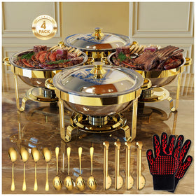 Granvell round chafing dishes with lid on keep buffet food warm and presented