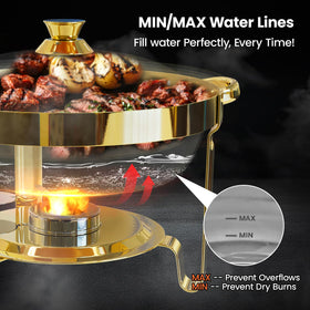 Granvell thickened stainless steel chafing dishes offer durable, stable serving