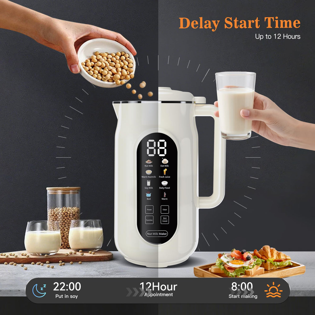 Graplife delay-start feature for pre-bed or pre-work prep