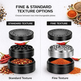 GRAVEND large capacity 3-inch spice grinder with ample storage for busy cooking sessions.