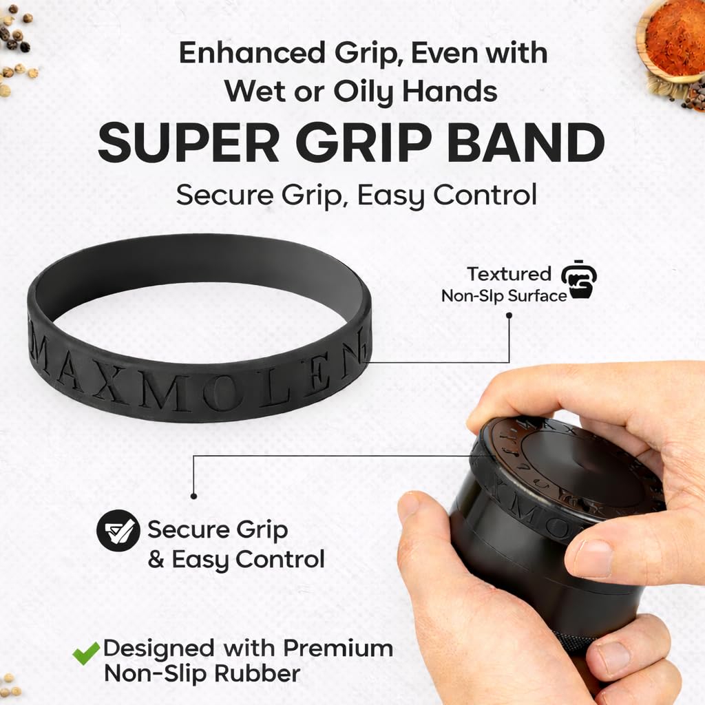 GRAVEND non-slip grip on grinder ensures stable handling even with wet hands.