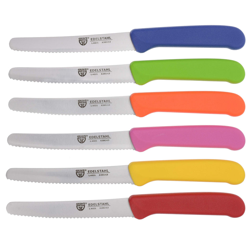 GRÄWE table knife 6-piece set with colorful handles for everyday meals