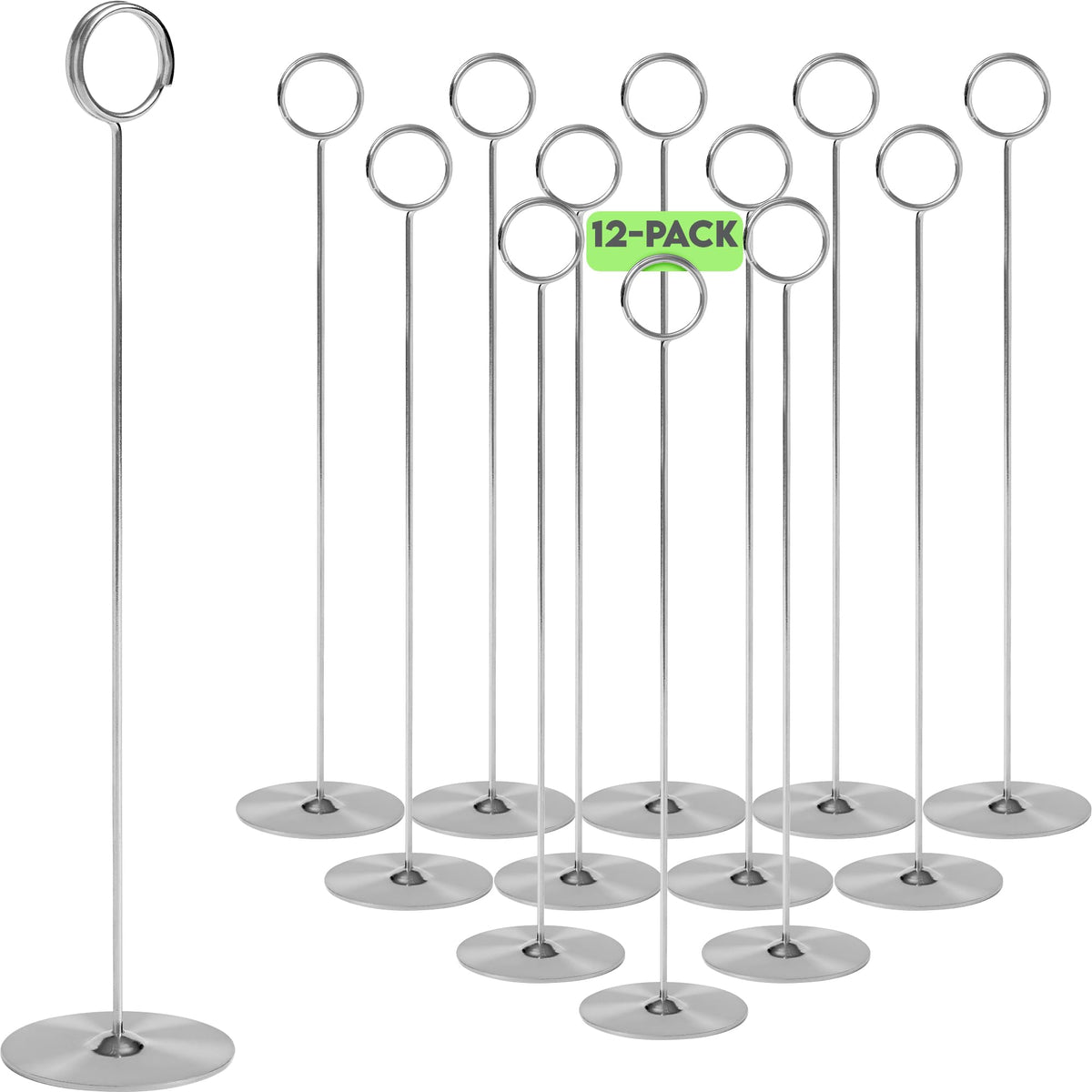 Gray Bunny table number holder in chrome finish with a sturdy base for reliable display