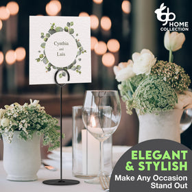 Gray Bunny wedding banquet stand adds refined decor while organizing table signs.