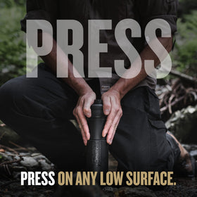 GRAYL UltraPress cartridge NSF testing badge indicating independent certifications.