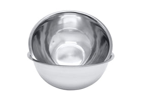 Great Credentials 8 Quart mixing bowls set of two in polished stainless steel for large-batch prep.