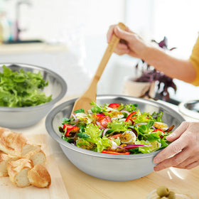 Great Credentials flat-base bowls stack easily for organized storage.