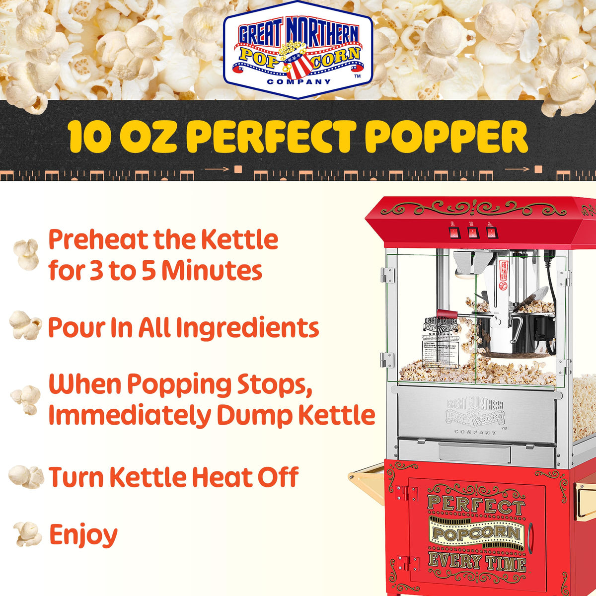 Great Northern 5995 tempered glass zones for safe popcorn viewing