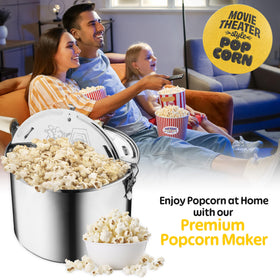 Easy pour vented lid feature on Great Northern Popcorn stovetop popper