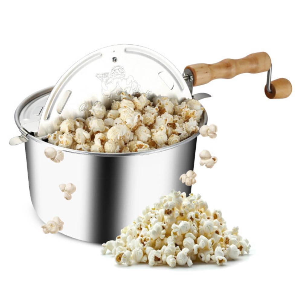 Great Northern Stovetop Popcorn Maker front view, 6-quart capacity for theater-style popcorn