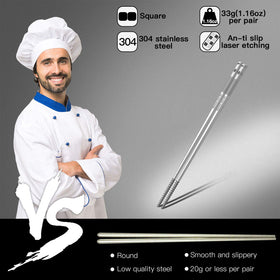 Greatamzor five-pair set provides personal and shared use during meals.