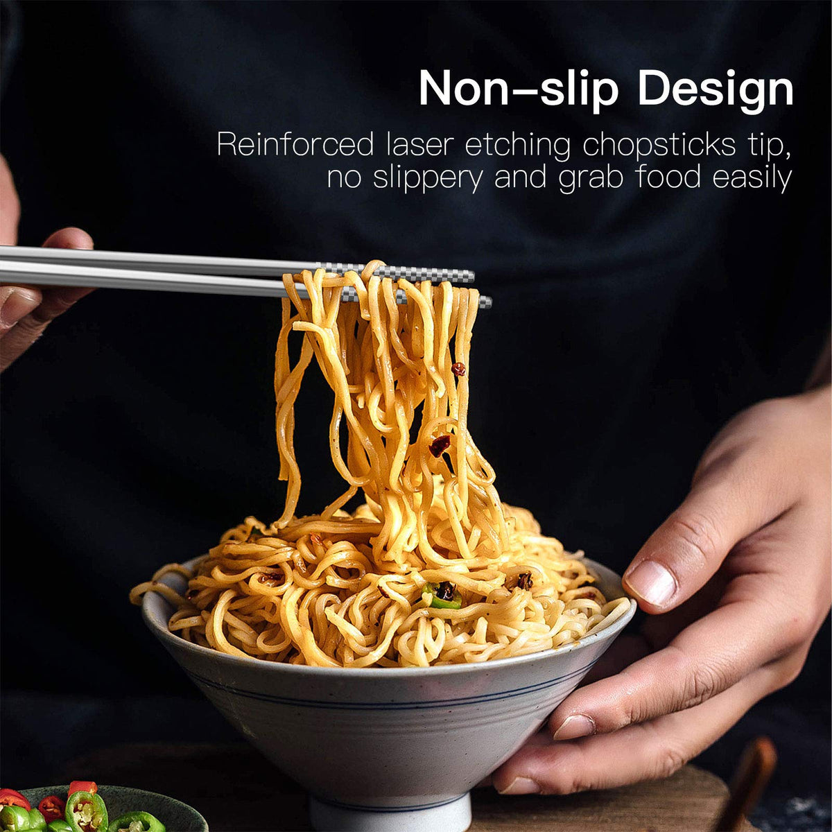 Greatamzor stainless steel chopsticks are dishwasher safe and easy to clean.