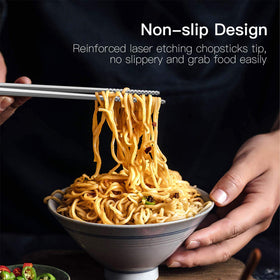 Greatamzor stainless steel chopsticks are dishwasher safe and easy to clean.