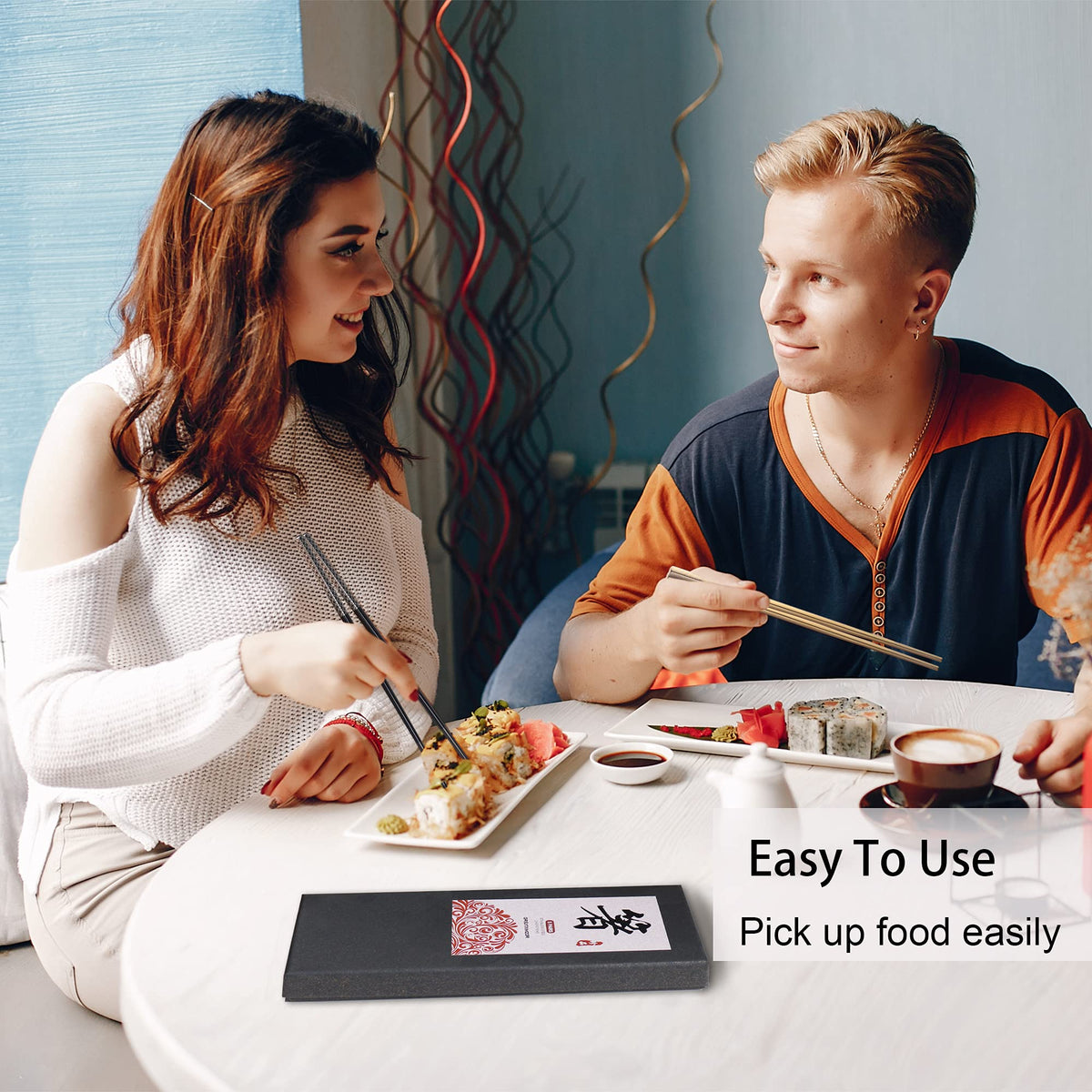 Greatamzor chopsticks feature non-slip line engraving on the tip for better grip.