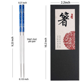 Greatamzor gift-boxed chopstick set in blue and silver, ready for gifting.