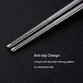 Greatamzor durable, eco-friendly stainless steel chopsticks resist mold and corrosion